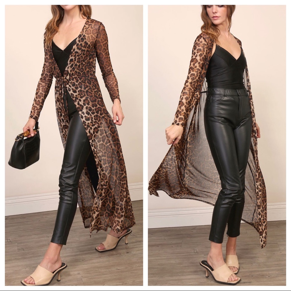 Fabulous Leopard print long kimono/duster - Picture 6 of 8